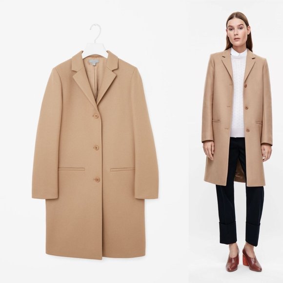 COS Jackets & Blazers - COS Camel Wool Single Breasted Coat